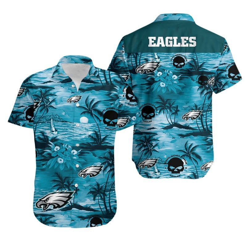 Philadelphia Eagles NFL Football Hawaiian Graphic Print Short Sleeve Hawaiian Shirt  size S - 5XL