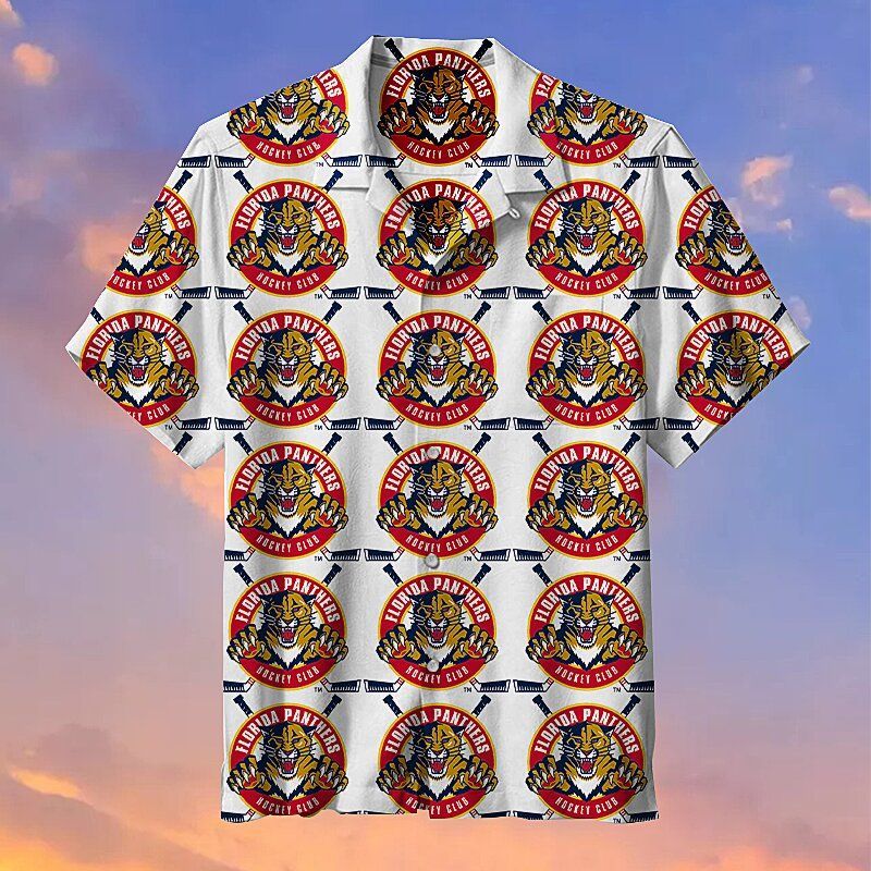 Florida Panthers NHL Hawaiian Graphic Print Short Sleeve Hawaiian Shirt  size S - 5XL