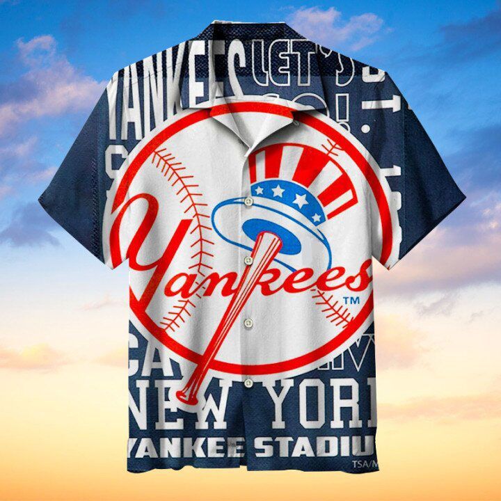New York Yankees Mlb Hawaiian Graphic Print Short Sleeve Hawaiian Shirt  size S - 5XL