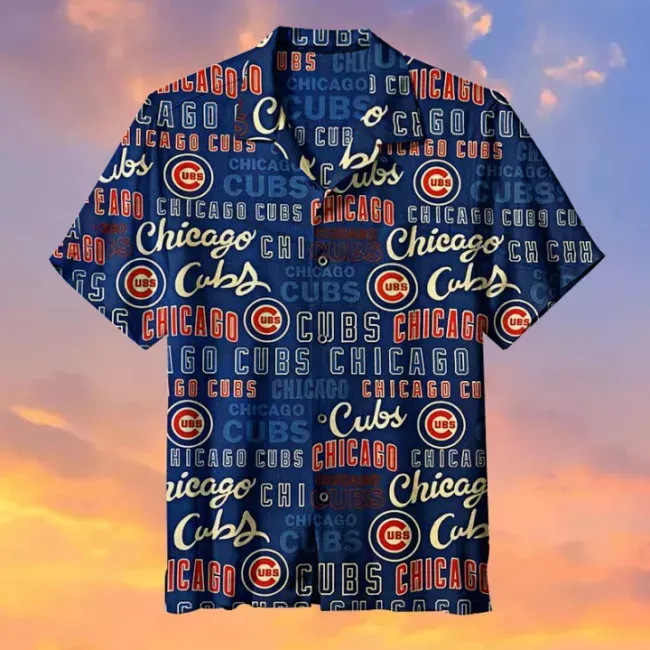 Chicago Cubs MLB Hawaiian Graphic Print Short Sleeve Hawaiian Shirt  size S - 5XL