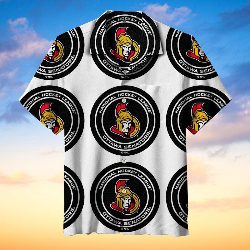 Ottawa Senators National Hockey League NHL Hawaiian Graphic Print Short Sleeve Hawaiian Shirt  size S - 5XL