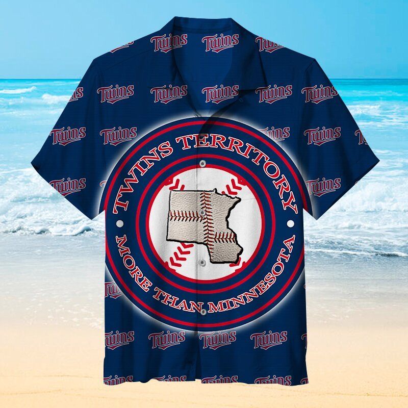 MLB Won 3 World Championships Minnesota Twins Hawaiian Graphic Print Short Sleeve Hawaiian Shirt  size S - 5XL