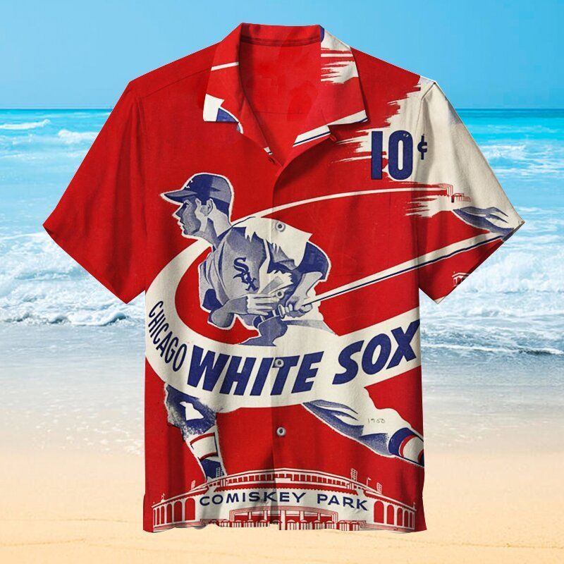 MLB Chicago White Sox Baseball Hawaiian Graphic Print Short Sleeve Hawaiian Shirt  size S - 5XL