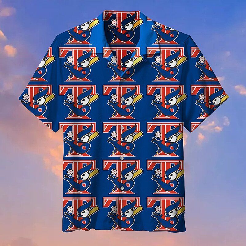 MLB Toronto Blue Jays Hawaiian Graphic Print Short Sleeve Hawaiian Shirt  size S - 5XL