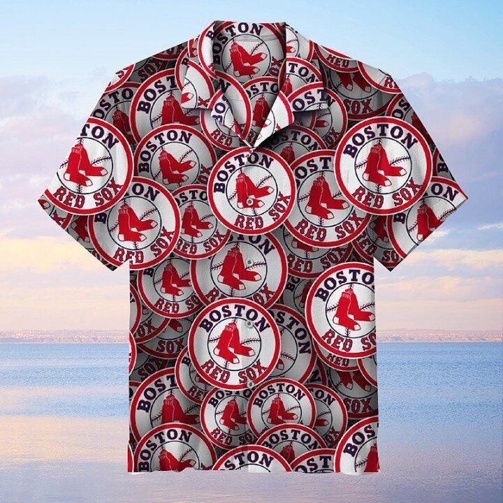 The Boston Red Sox Baseball Mlb Hawaiian Graphic Print Short Sleeve Hawaiian Shirt  size S - 5XL