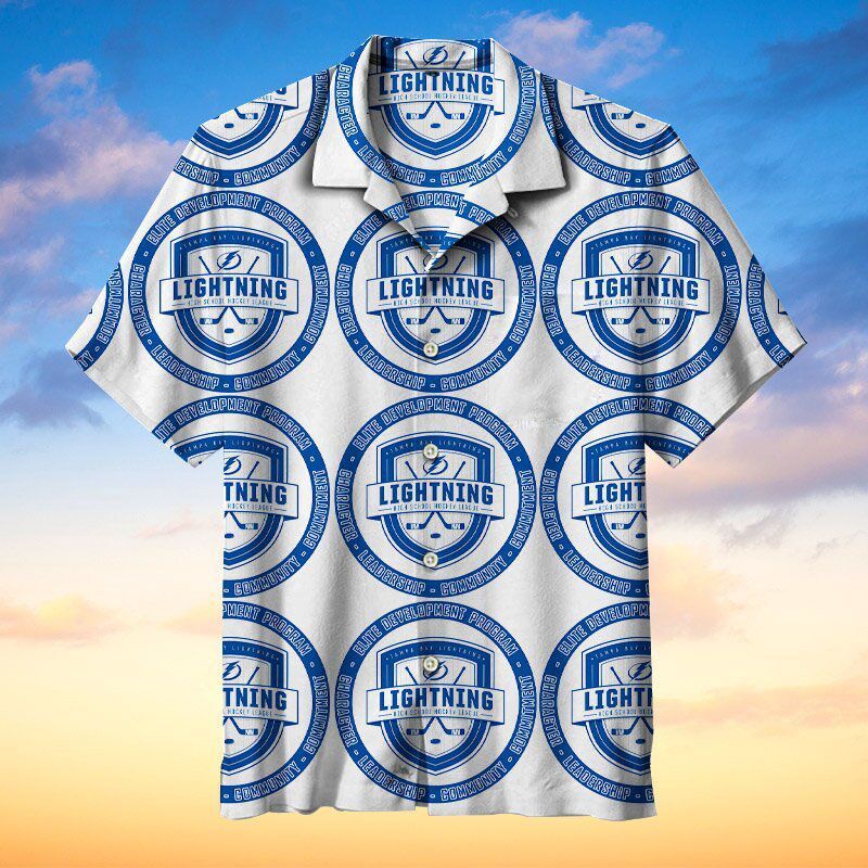 Tampa Bay Lightning NHL 4 Hawaiian Graphic Print Short Sleeve Hawaiian Shirt  size S - 5XL