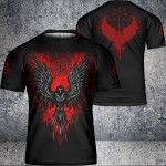 Viking T Shirt Red Raven | Viking Hoodie