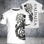 Viking t shirt dragon Valhalla | Viking T Shirt