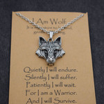 Viking Necklace Norse I Am Wolf