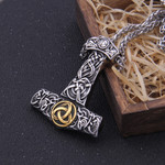 Viking Necklace Gold thor's hammer