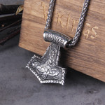 Viking Necklace Thor's Hammer Mjolnir Scandinavian Rune Amulet
