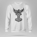 Viking Sweatshirt Raven Mjolnir