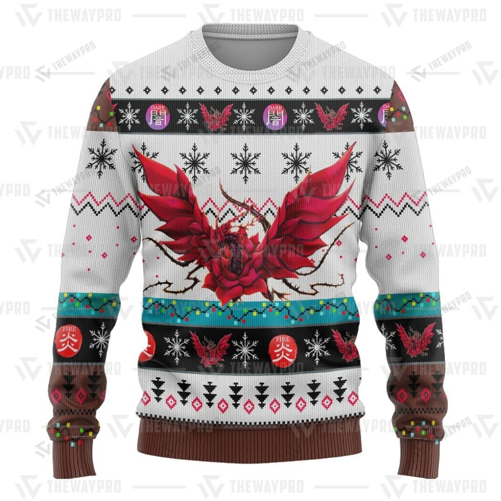 Yu Gi Oh Black Rose Dragon Christmas Sweater