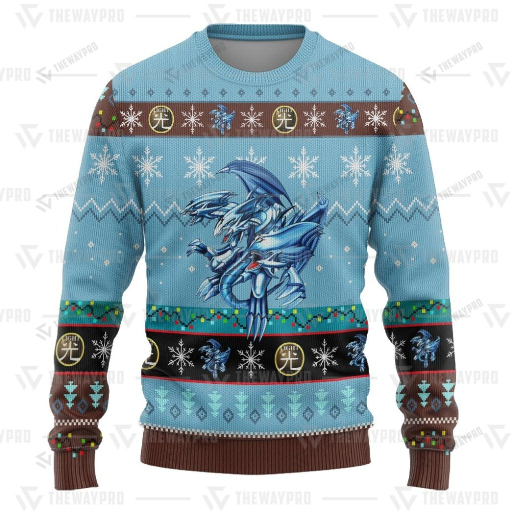 Yu Gi Oh Blue Eyes Ultimate White Dragon Christmas Sweater