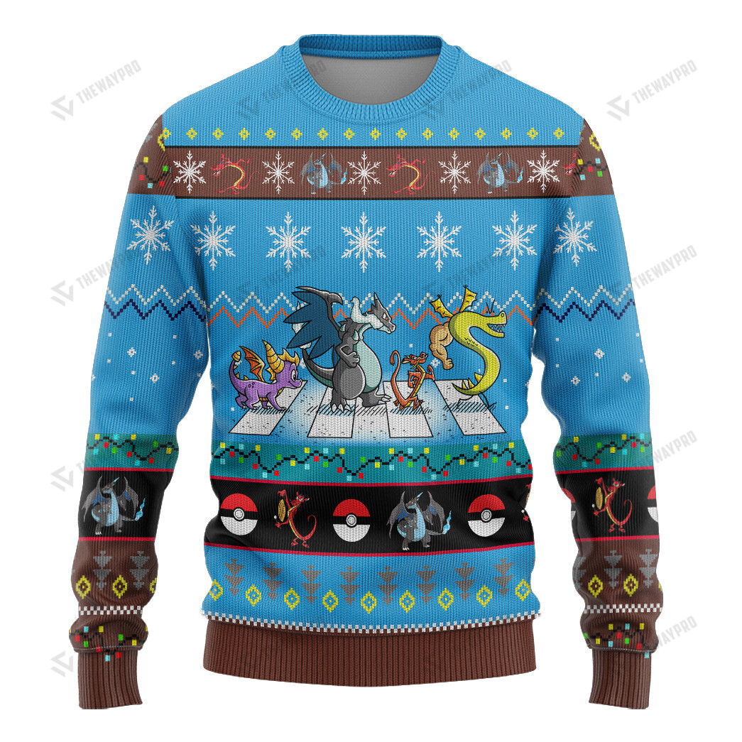 Pokemon Dragons on Abbey Road Christmas Sweater