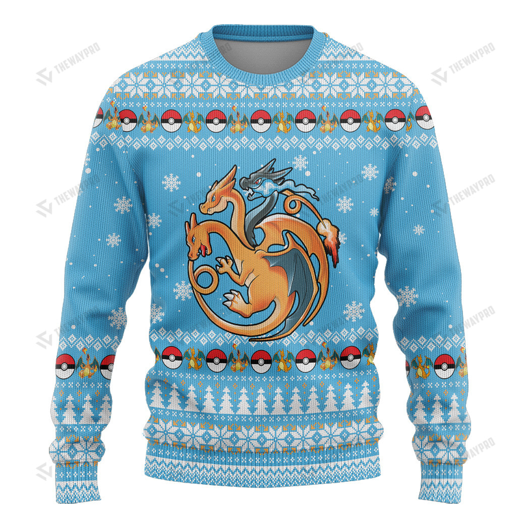 Pokemon Fire, Flying and Dragon Christmas Sweater