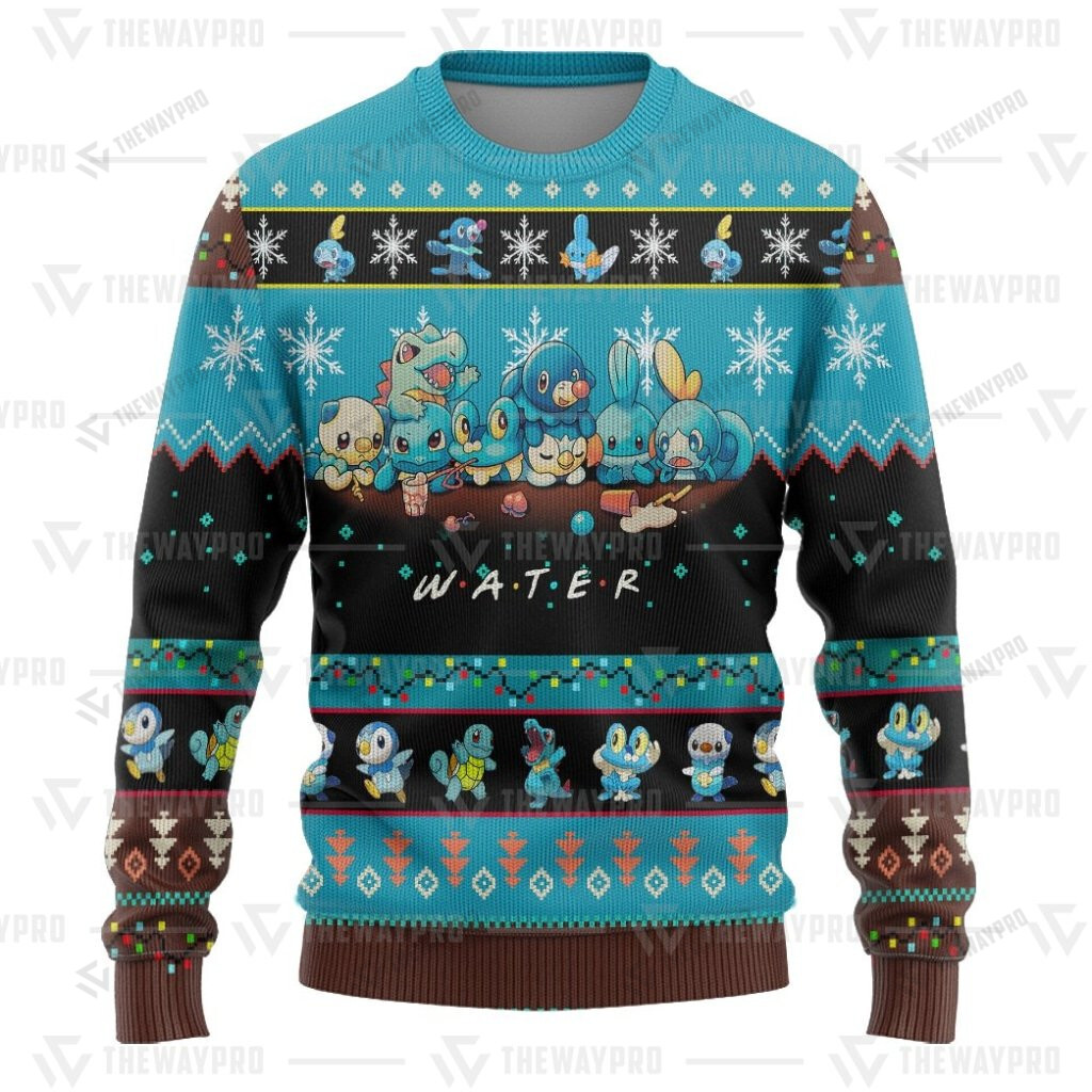 Pokemon Water Christmas Sweater