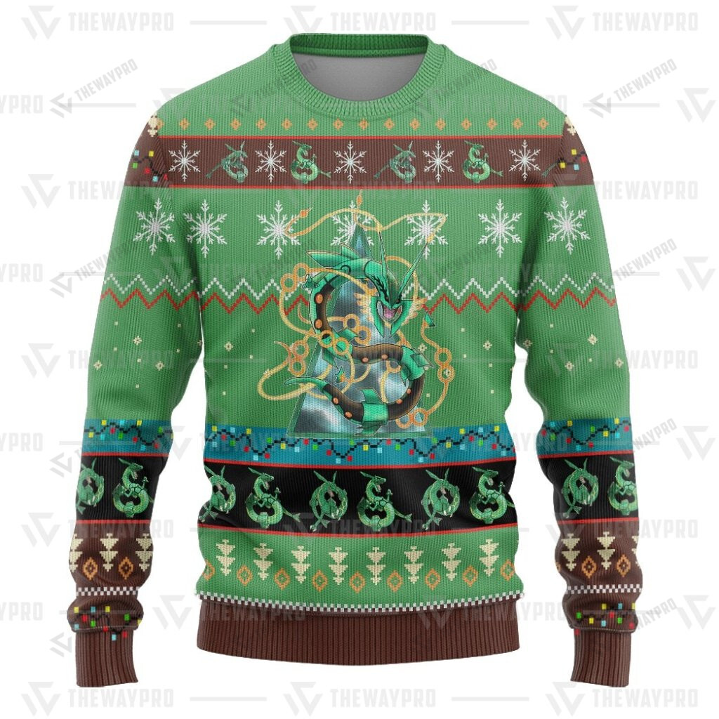 Anime Pokemon Rayquaza Christmas Sweater