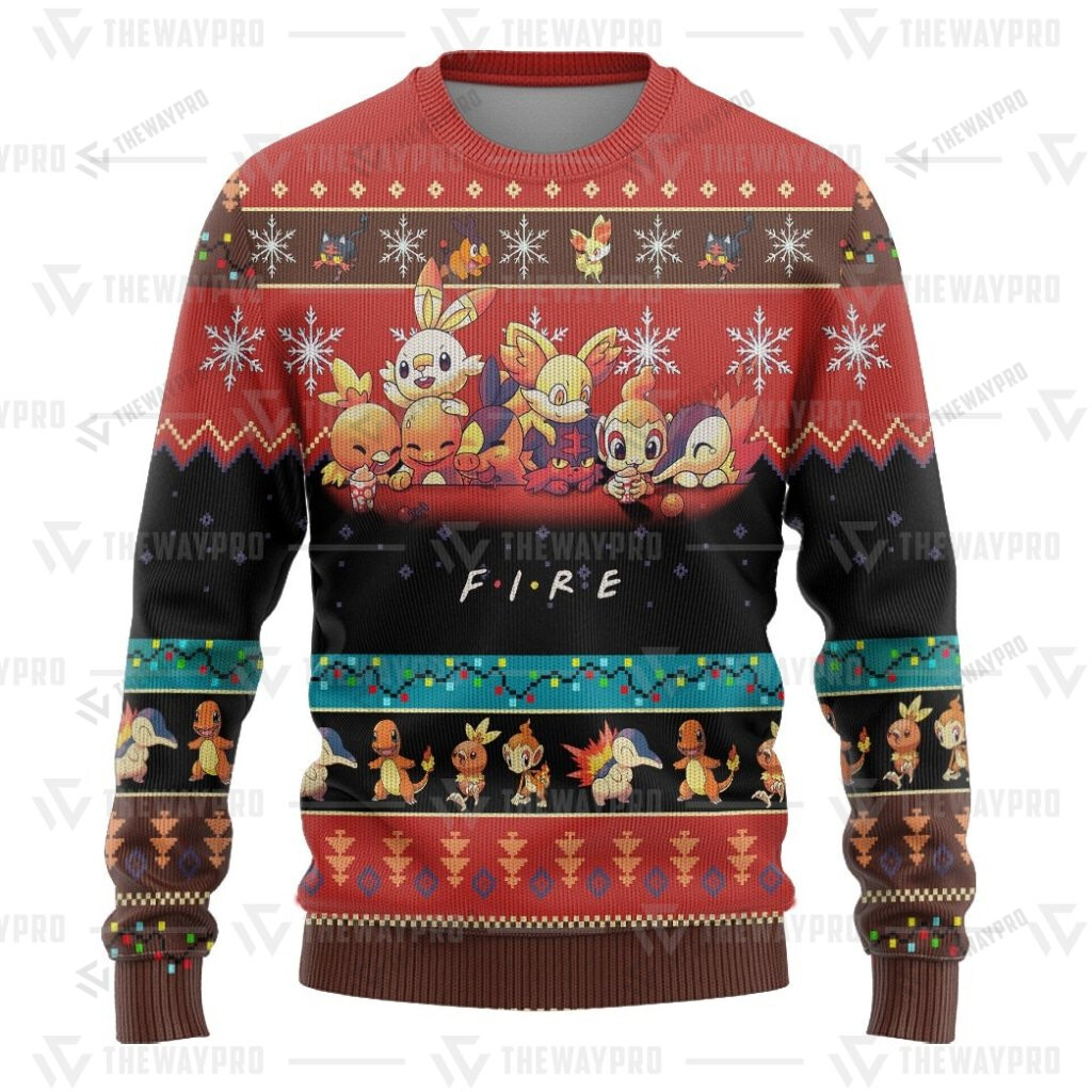 Pokemon Fire Christmas Sweater