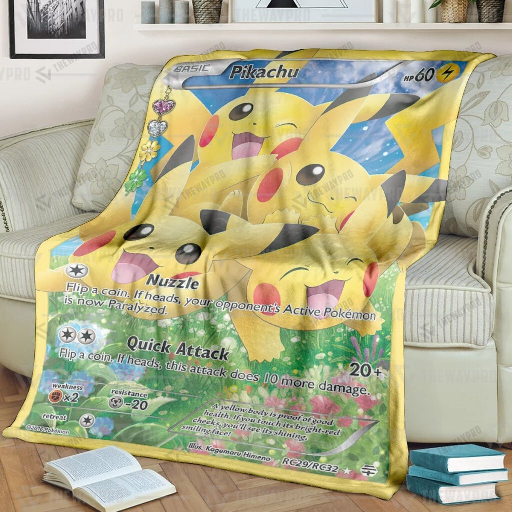 Anime Pokemon Pikachu Generations Blanket