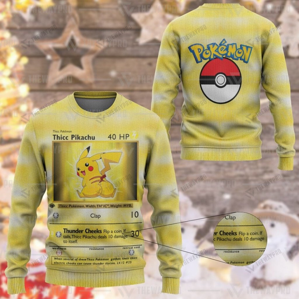 Pokemon Thicc Pikachu Christmas Sweater