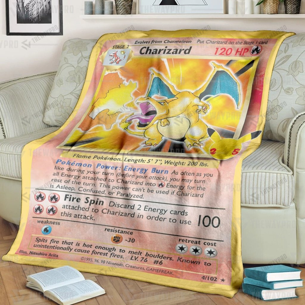 Anime Pokemon Pokemon Charizard Celebrations Blanket
