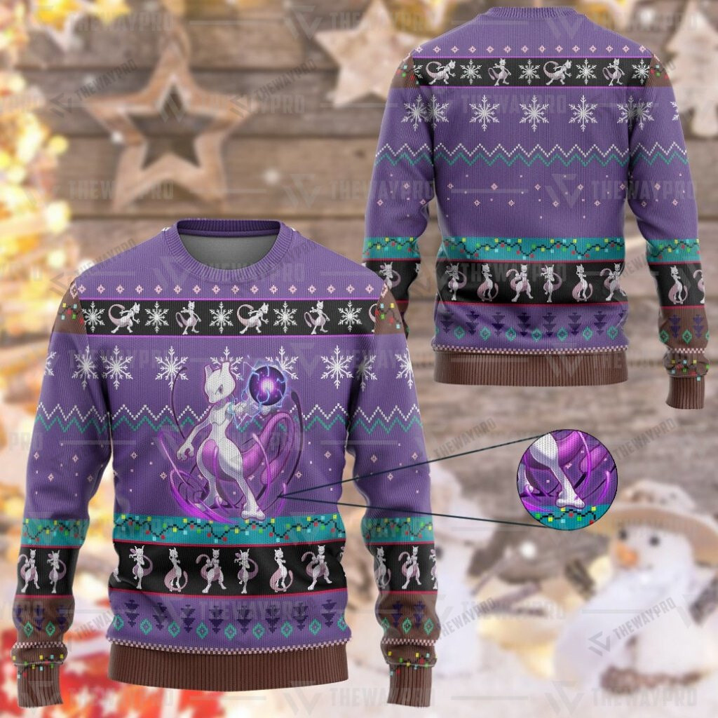 Pokemon Mewtwo Christmas Sweater