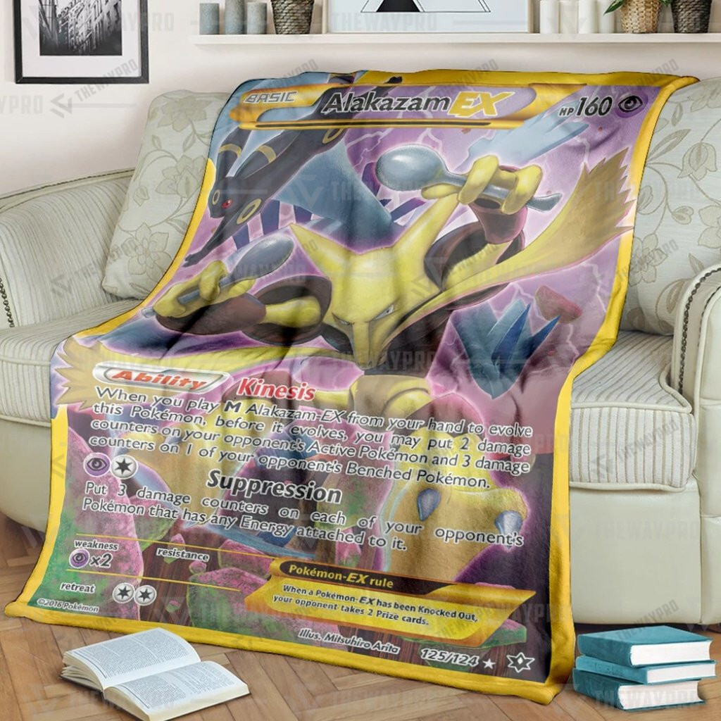 Anime Pokemon Alakazam EX Blanket