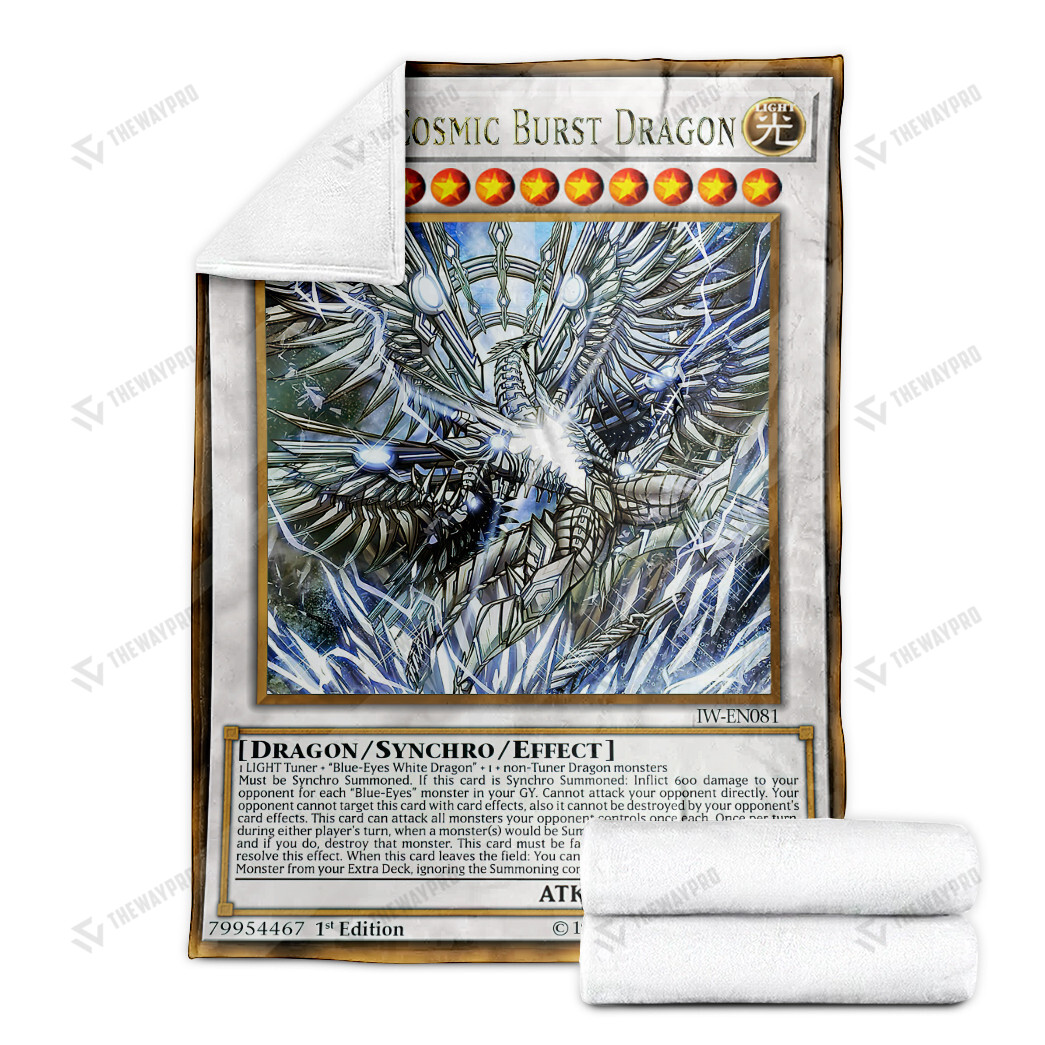 Yu Gi Oh Blue-Eyes Cosmic Burst Dragon Blanket