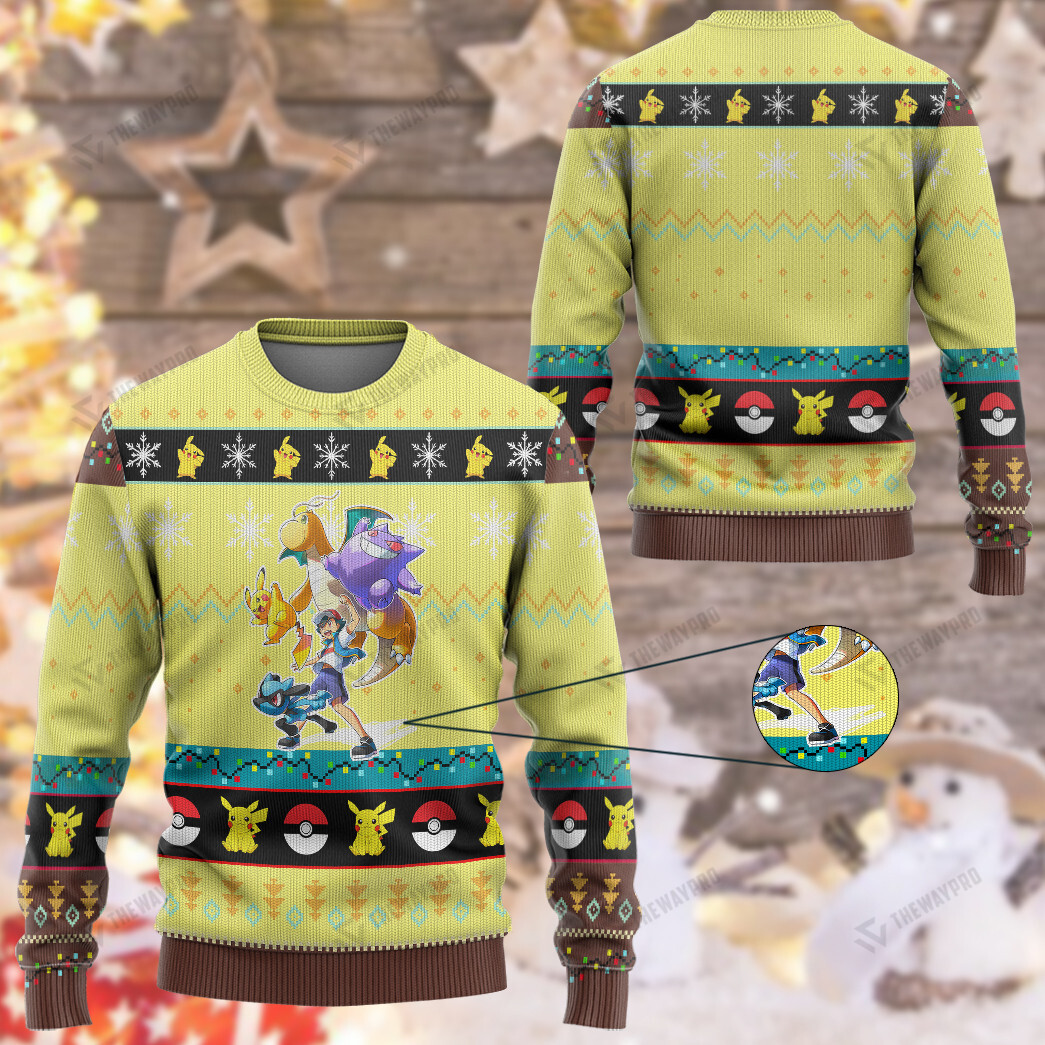 Pokemon Ash&#8217;s Poke Christmas Sweater