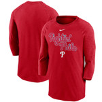 Men's Nike Red Philadelphia Phillies Local Phrase Tri-Blend 3/4-Sleeve Raglan T-Shirt