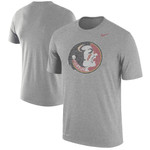 Men's Nike Heathered Gray Florida State Seminoles Vintage Logo Performance T-Shirt
