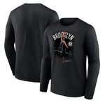 Men's Fanatics Branded Kevin Durant Black Brooklyn Nets Charge Long Sleeve T-Shirt