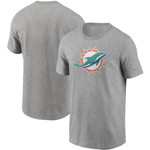Men's Nike Heathered Gray Miami Dolphins Primary Logo T-Shirt