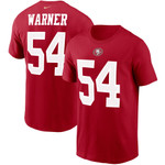 Men's Nike Fred Warner Scarlet San Francisco 49ers Player Name & Number T-Shirt