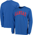 Men's Royal Kansas Jayhawks Basic Arch Long Sleeve T-Shirt