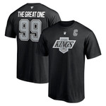 Men's Fanatics Branded Wayne Gretzky Black Los Angeles Kings Authentic Stack Retired Player Nickname & Number T-Shirt