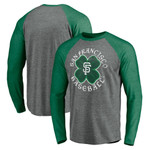 Men's Fanatics Branded Heathered Gray/Kelly Green San Francisco Giants Celtic Raglan Long Sleeve T-Shirt