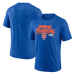 Men's Fanatics Branded Royal New York Mets 2022 MLB Spring Training Grapefruit League Spring Fade Tri-Blend T-Shirt