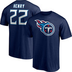 Men's Fanatics Branded Derrick Henry Navy Tennessee Titans Player Icon Name & Number T-Shirt