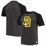 Men's Stitches Heathered Navy San Diego Padres Raglan T-Shirt