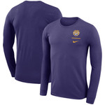 Men's Nike Purple LSU Tigers Logo Stack Legend Performance Long Sleeve T-Shirt