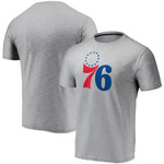 Men's Fanatics Branded Heathered Gray Philadelphia 76ers Space Dye Primary Logo Performance T-Shirt