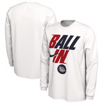Men's Nike White Gonzaga Bulldogs Ball In Bench Long Sleeve T-Shirt