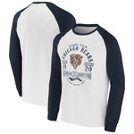 Men's NFL x Darius Rucker Collection by Fanatics White/Navy Chicago Bears Vintage Raglan Long Sleeve T-Shirt