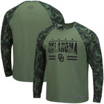 Men's Colosseum Olive/Camo Oklahoma Sooners OHT Military Appreciation Raglan Long Sleeve T-Shirt