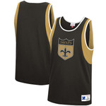 Men's Mitchell & Ness Black New Orleans Saints Matchup Historic Logo Tank Top