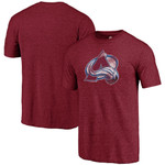 Men's Fanatics Branded Heathered Burgundy Colorado Avalanche Primary Logo Tri-Blend T-Shirt