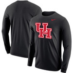 Men's Nike Black Houston Cougars Primary Logo Long Sleeve T-Shirt