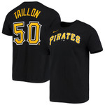 Men's Majestic Jameson Taillon Black Pittsburgh Pirates Name & Number T-shirt